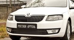 819 р. Реснички на фары RA Skoda Octavia A7 дорестайлинг лифтбэк (2012-2017) (Неокрашенные)  с доставкой в г. Тамбов. Увеличить фотографию 3