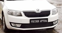 819 р. Реснички на фары RA Skoda Octavia A7 дорестайлинг лифтбэк (2012-2017) (Неокрашенные)  с доставкой в г. Тамбов. Увеличить фотографию 5