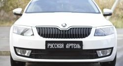 979 р. Зимняя заглушка решетки переднего бампера РА Skoda Octavia A7 рестайлинг универсал (2016-2020)  с доставкой в г. Тамбов. Увеличить фотографию 2