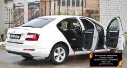 2 299 р. Накладки на порожки автомобиля RA Skoda Octavia A7 дорестайлинг лифтбэк (2012-2017) (Комплект (4 шт.))  с доставкой в г. Тамбов. Увеличить фотографию 3