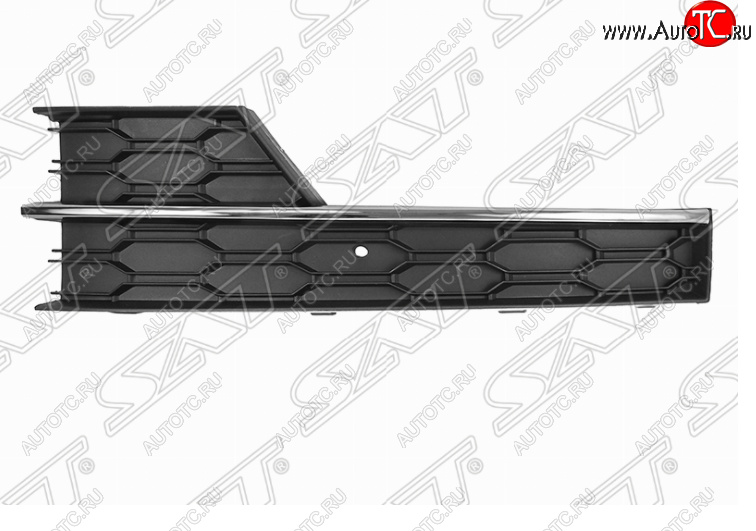 989 р. Левая решетка в передний бампер SAT (под ПТФ и хром молдинг)  Skoda Octavia  A7 (2016-2020) рестайлинг лифтбэк, рестайлинг универсал  с доставкой в г. Тамбов
