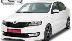 5 999 р. Накладка на передний бампер CSR style  Skoda Rapid  NH3 (2012-2017) дорестайлинг лифтбэк (Неокрашенная)  с доставкой в г. Тамбов. Увеличить фотографию 2