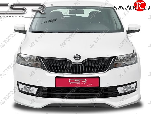 5 999 р. Накладка на передний бампер CSR style  Skoda Rapid  NH3 (2012-2017) дорестайлинг лифтбэк (Неокрашенная)  с доставкой в г. Тамбов