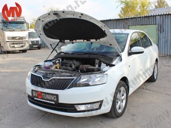 2 969 р. Упор капота MV-Tuning (одинарный) Skoda Rapid NH3 дорестайлинг лифтбэк (2012-2017)  с доставкой в г. Тамбов. Увеличить фотографию 4