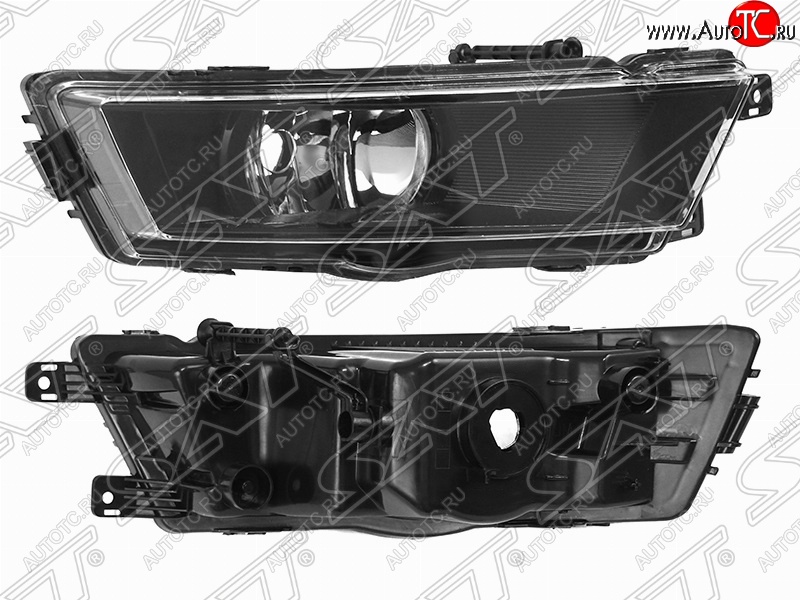 1 739 р. Правая противотуманная фара (чёрная) SAT  Skoda Rapid  NH3 (2012-2017) дорестайлинг лифтбэк  с доставкой в г. Тамбов