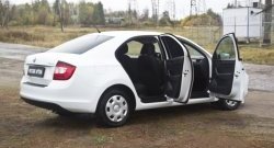 2 149 р. Накладки на порожки автомобиля RA Skoda Rapid NH3 дорестайлинг лифтбэк (2012-2017) (Комплект (передние+задние))  с доставкой в г. Тамбов. Увеличить фотографию 4