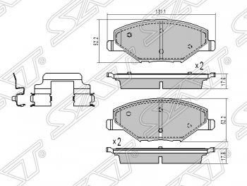 Колодки тормозные SAT (передние) Skoda (Шкода) Rapid (Рапид) ( NH3,  NH1) (2012-2017), Volkswagen (Волксваген) Polo (Поло)  5 (2009-2020)