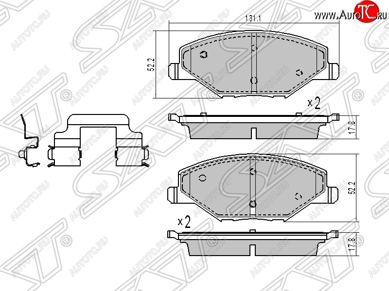 1 379 р. Колодки тормозные SAT (передние) Volkswagen Polo 5 седан дорестайлинг (2009-2015)  с доставкой в г. Тамбов