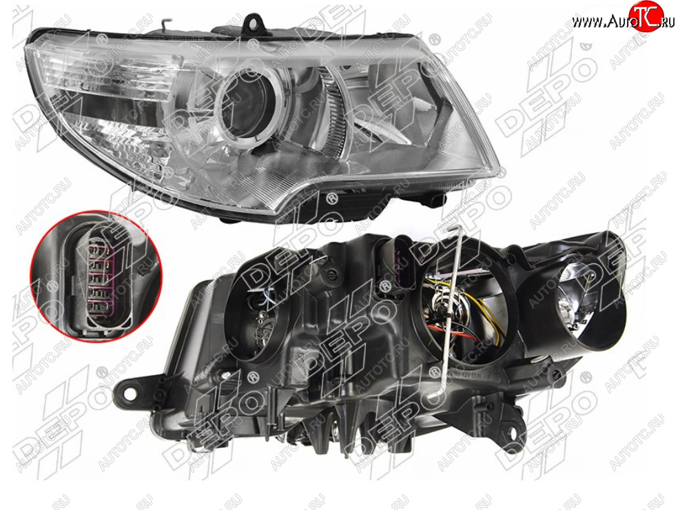 13 999 р. Правая фара DEPO  Skoda Superb ( B6 (3T),  B6 (3T5)) (2008-2013) лифтбэк дорестайлинг, универсал доресталийнг  с доставкой в г. Тамбов