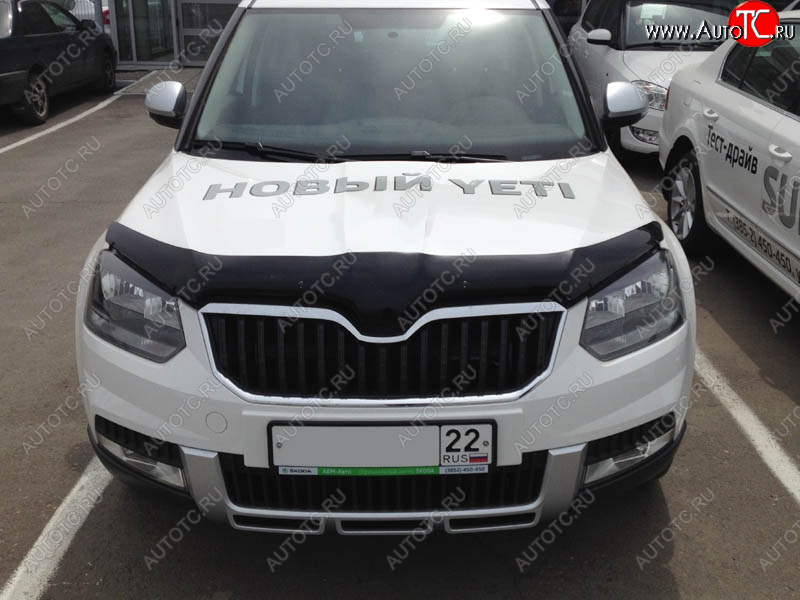 4 599 р. Дефлектор капота SIM Skoda Yeti (2013-2018)  с доставкой в г. Тамбов