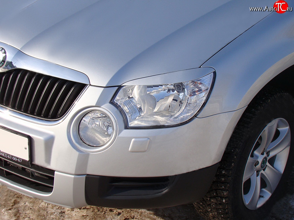 1 149 р. Реснички Sport v2 на фары  Skoda Yeti (2009-2013) (Неокрашенные)  с доставкой в г. Тамбов