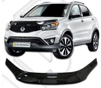 Дефлектор капота CA-Plastiс exclusive SSANGYONG (Ссан) Actyon (Актион) (2013-2021) рестайлинг