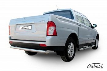 9 809 р. Защита заднего бампера Arbori  SSANGYONG Actyon Sport (2012-2024)  с доставкой в г. Тамбов. Увеличить фотографию 1