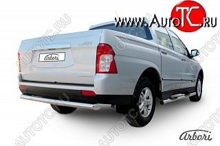 9 809 р. Защита заднего бампера Arbori  SSANGYONG Actyon Sport (2012-2024)  с доставкой в г. Тамбов