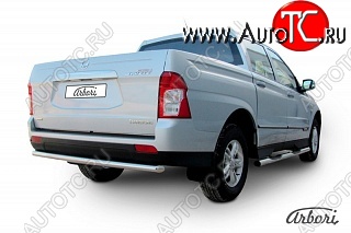 8 549 р. Защита заднего бампера Arbori SSANGYONG Actyon Sport (2012-2024)  с доставкой в г. Тамбов