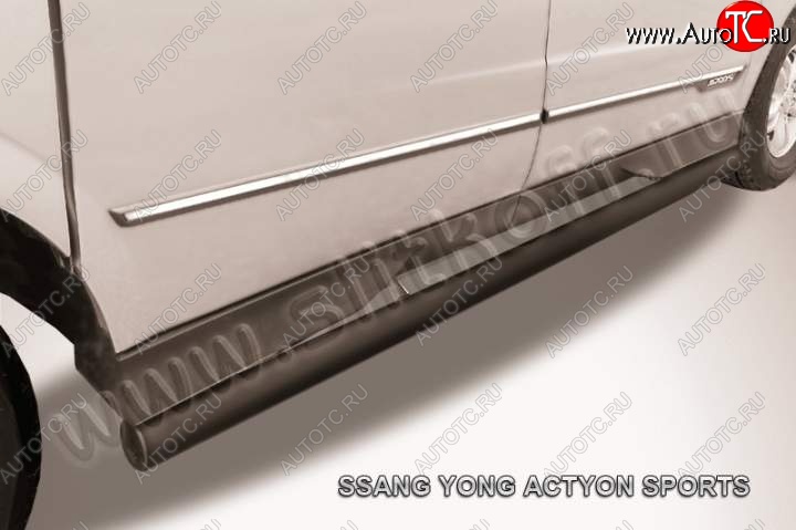 8 999 р. Защита порогов Slitkoff SSANGYONG Actyon Sport (2012-2025) (Цвет: серебристый)  с доставкой в г. Тамбов