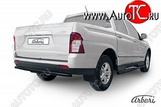 5 399 р. Защита заднего бампера Arbori SSANGYONG Actyon Sport (2012-2024)  с доставкой в г. Тамбов