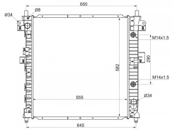 8 999 р. Радиатор двигателя (пластинчатый, МКПП/АКПП) SAT  SSANGYONG Actyon  1 - Kyron  с доставкой в г. Тамбов. Увеличить фотографию 1