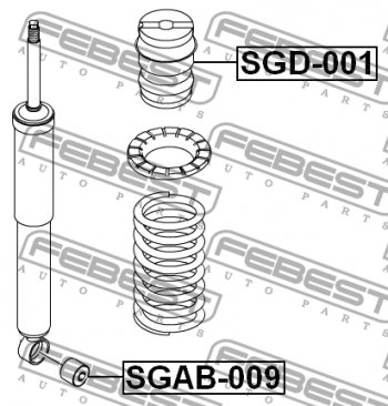 Отбойник заднего амортизатора Febest SSANGYONG Rexton Y200 (2001-2006)