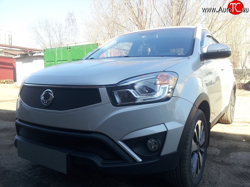 2 099 р. Нижняя сетка на бампер Russtal (черная) SSANGYONG Actyon рестайлинг (2013-2021)  с доставкой в г. Тамбов