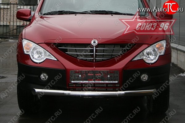 11 924 р. Защита переднего бампера одинарная Souz-96 (d76) SSANGYONG Actyon 1 (2006-2010)  с доставкой в г. Тамбов