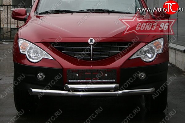 1 052 р. Защита переднего бампера двойная Souz-96 (d76/60) SSANGYONG Actyon 1 (2006-2010)  с доставкой в г. Тамбов