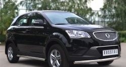 14 849 р. Защита порогов из круглой трубы диаметром 63 мм Russtal SSANGYONG Actyon дорестайлинг (2010-2013) (Защита порогов с со скосами на торцах (вариант 1))  с доставкой в г. Тамбов. Увеличить фотографию 7