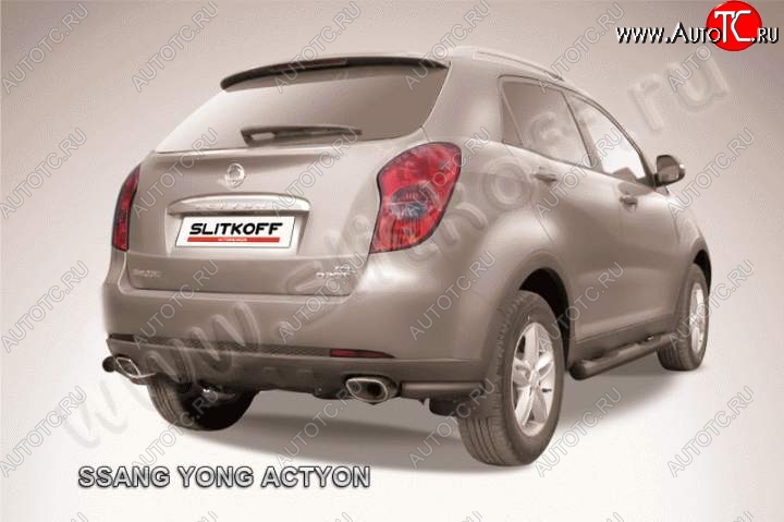 4 399 р. Уголки d57  SSANGYONG Actyon (2010-2013) дорестайлинг (Цвет: серебристый)  с доставкой в г. Тамбов