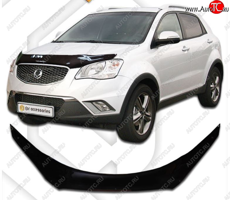 2 069 р. Дефлектора окон CA-Plastic  SSANGYONG Korando  2 (1996-2006) (Шелкография белая, Без хром.молдинга)  с доставкой в г. Тамбов