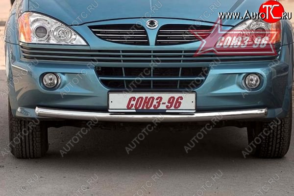 9 989 р. Защита переднего бампера одинарная Souz-96 (d60) SSANGYONG Kyron дорестайлинг (2005-2007)  с доставкой в г. Тамбов