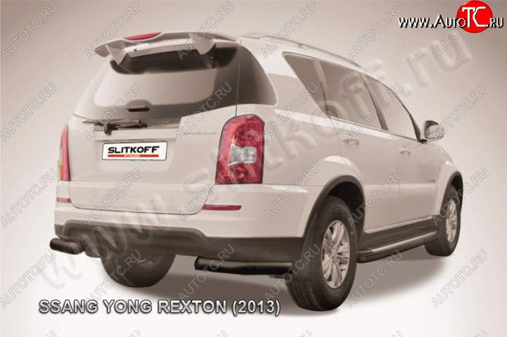 6 399 р. Уголки d76 SSANGYONG Rexton Y290 (2012-2017) (Цвет: серебристый)  с доставкой в г. Тамбов