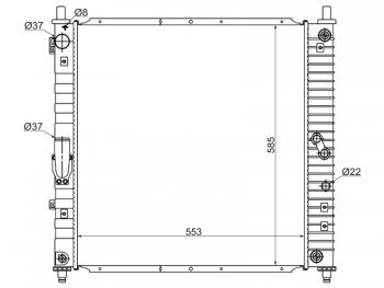 Радиатор двигателя (пластинчатый, МКПП/АКПП, 3.2) SAT SSANGYONG Rexton Y200 (2001-2006)