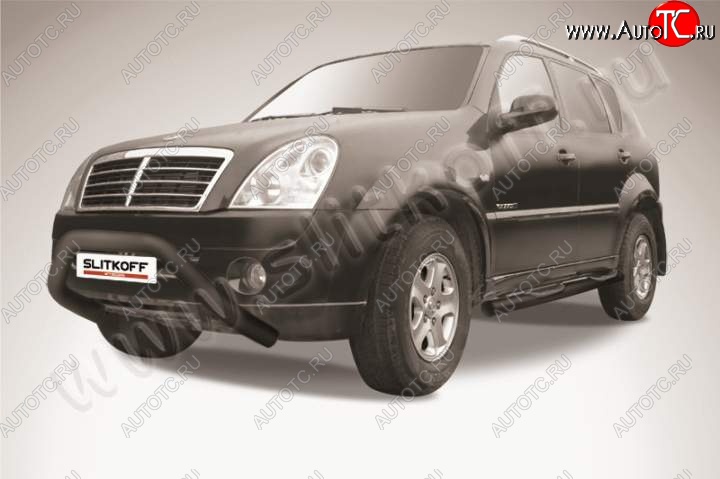 18 599 р. Кенгурятник d76 низкий широкий мини  SSANGYONG Rexton  Y250 (2006-2012) (Цвет: серебристый)  с доставкой в г. Тамбов