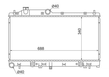 Радиатор двигателя SAT Subaru Forester SJ дорестайлинг (2012-2016)