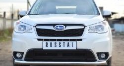 16 249 р. Одинарная защита переднего бампера диаметром 76 мм Russtal Subaru Forester SJ дорестайлинг (2012-2016)  с доставкой в г. Тамбов. Увеличить фотографию 2