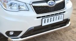 16 249 р. Одинарная защита переднего бампера диаметром 76 мм Russtal Subaru Forester SJ дорестайлинг (2012-2016)  с доставкой в г. Тамбов. Увеличить фотографию 3