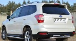 14 999 р. Защита заднего бампера (2 трубы Ø63 и 42 мм, нержавейка) SLITKOFF  Subaru Forester  SJ (2012-2016) дорестайлинг  с доставкой в г. Тамбов. Увеличить фотографию 4