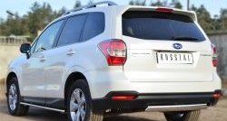 14 999 р. Защита заднего бампера (Ø75x42 мм, нержавейка) Russtal Subaru Forester SJ дорестайлинг (2012-2016)  с доставкой в г. Тамбов. Увеличить фотографию 4