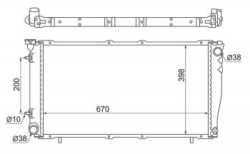 Радиатор двигателя SAT Subaru Forester SF рестайлинг (2000-2002)