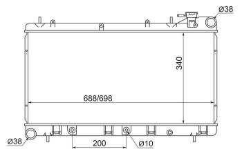 Радиатор двигателя SAT Subaru Forester SF рестайлинг (2000-2002)