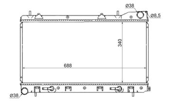5 849 р. Радиатор двигателя SAT Subaru Forester SF рестайлинг (2000-2002)  с доставкой в г. Тамбов. Увеличить фотографию 1