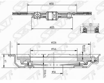 9 299 р. Комплект сцепления SAT (EJ254/EJ20#/EJ18S не турбо) Subaru Forester SF рестайлинг (2000-2002)  с доставкой в г. Тамбов. Увеличить фотографию 2