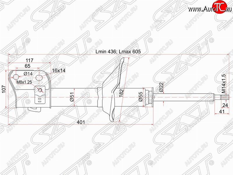 3 199 р. Правый амортизатор передний SAT  Subaru Forester  SF (2000-2002) рестайлинг  с доставкой в г. Тамбов