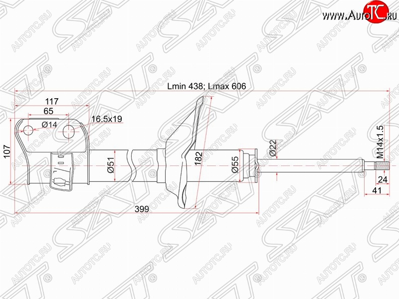 3 199 р. Левый амортизатор передний SAT  Subaru Forester  SF (2000-2002) рестайлинг  с доставкой в г. Тамбов