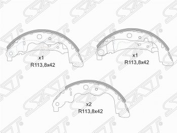 1 279 р. Колодки тормозные задние SAT  Subaru Forester ( SF,  SG) - Impreza ( GC,  GD,  GG)  с доставкой в г. Тамбов. Увеличить фотографию 1