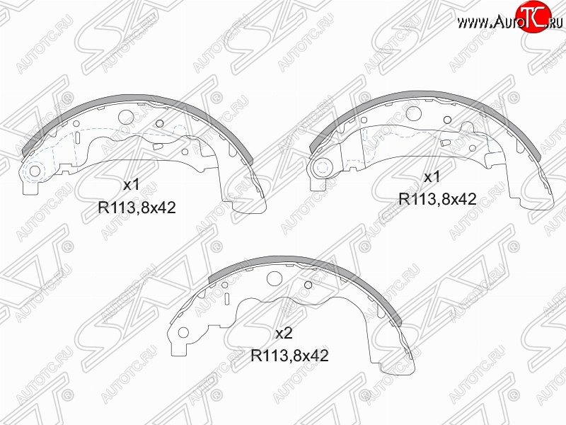 1 279 р. Колодки тормозные задние SAT  Subaru Forester ( SF,  SG) - Impreza ( GC,  GD,  GG)  с доставкой в г. Тамбов