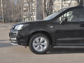 21 299 р. Защита переднего бампера SLITKOFF d63 секции-d42 дуга  Subaru Forester  SJ (2016-2019) рестайлинг  с доставкой в г. Тамбов. Увеличить фотографию 4