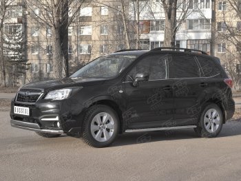 13 999 р. Защита переднего бампера (2 трубы Ø63 и 75х42 мм, нержавейка) Russtal Subaru Forester SJ рестайлинг (2016-2019)  с доставкой в г. Тамбов. Увеличить фотографию 4