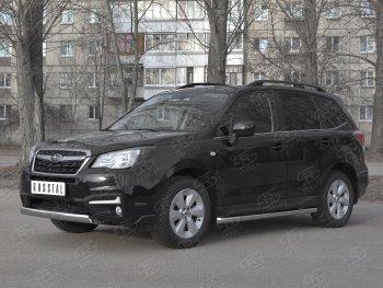 15 649 р. Защита переднего бампера (Ø75x42 мм, нержавейка) Russtal Subaru Forester SJ рестайлинг (2016-2019)  с доставкой в г. Тамбов. Увеличить фотографию 4