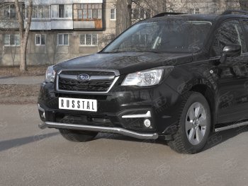 8 999 р. Защита переднего бампера Russtal d63 волна Subaru Forester SJ рестайлинг (2016-2019)  с доставкой в г. Тамбов. Увеличить фотографию 2